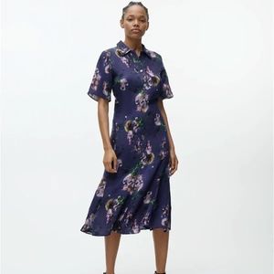 Arket Purple Floral Midi Dress